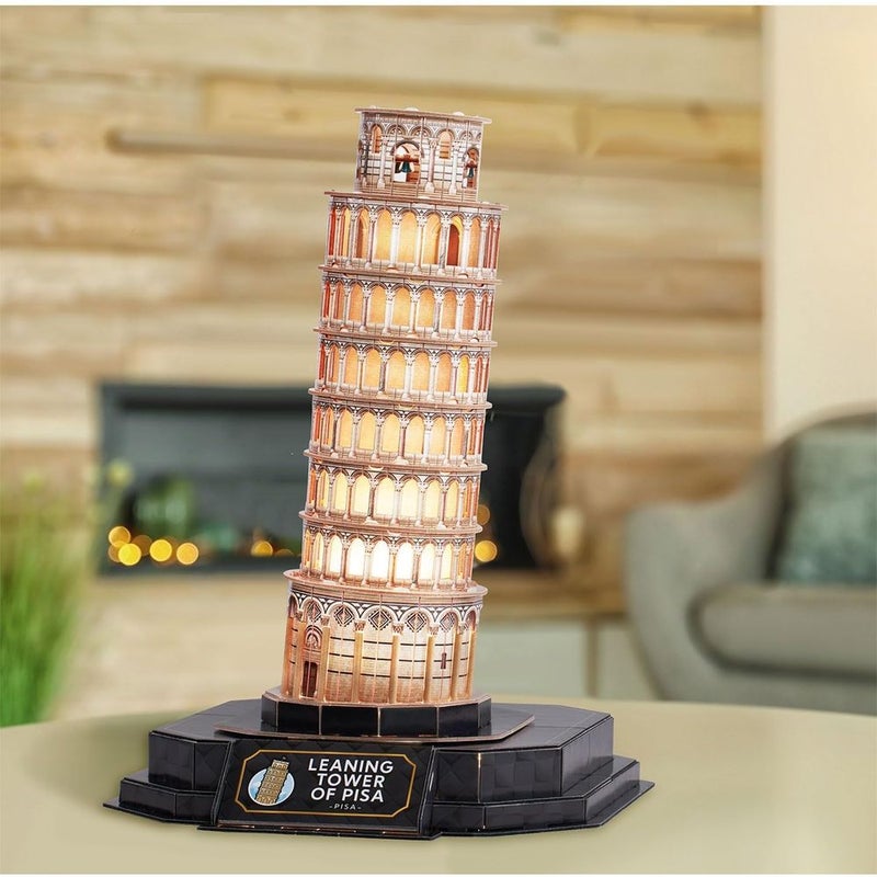 CubicFun Cubic Fun - Leaning Tower of Pisa Night Edition 3D Led Puzzle 42 Pieces - L535h - Image 3